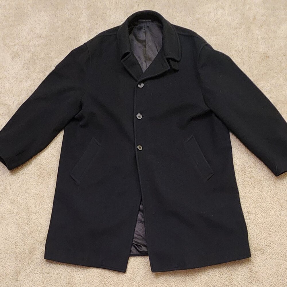 Men's Lauren by Ralph Lauren Wool Coat, Black, Size XL